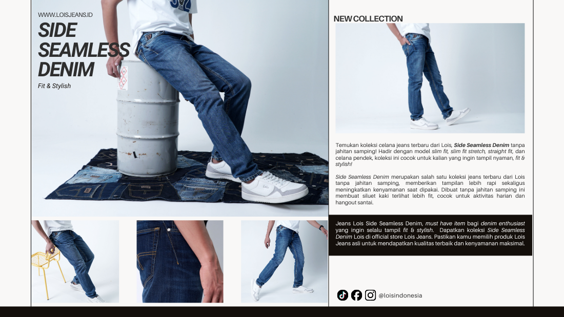 Koleksi Terbaru! Side Seamless Denim Lois Tanpa Jahitan Samping, Tampil Lebih Stylish!